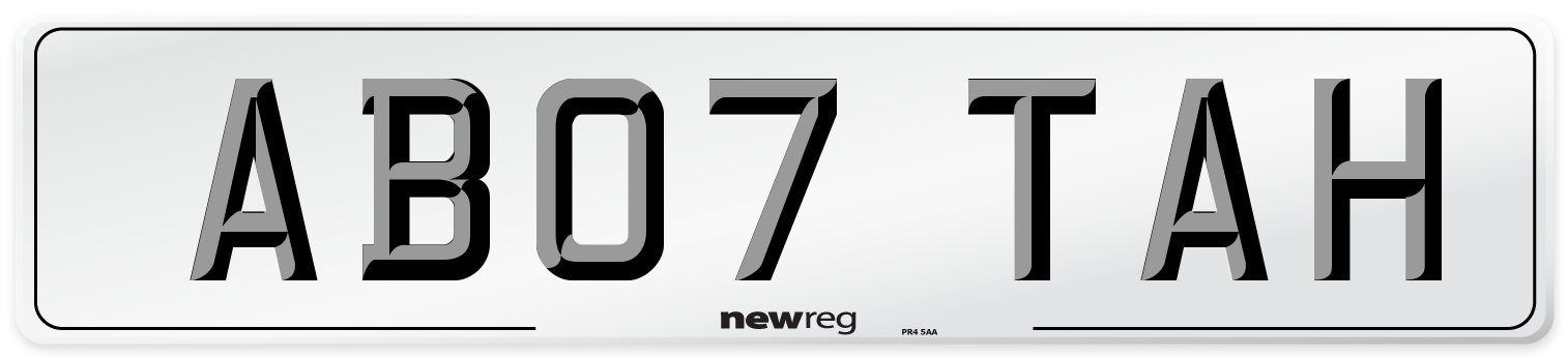 AB07 TAH Number Plate from New Reg